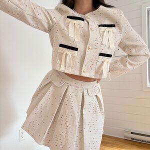 GM STUDIO tweed skort & blazer set